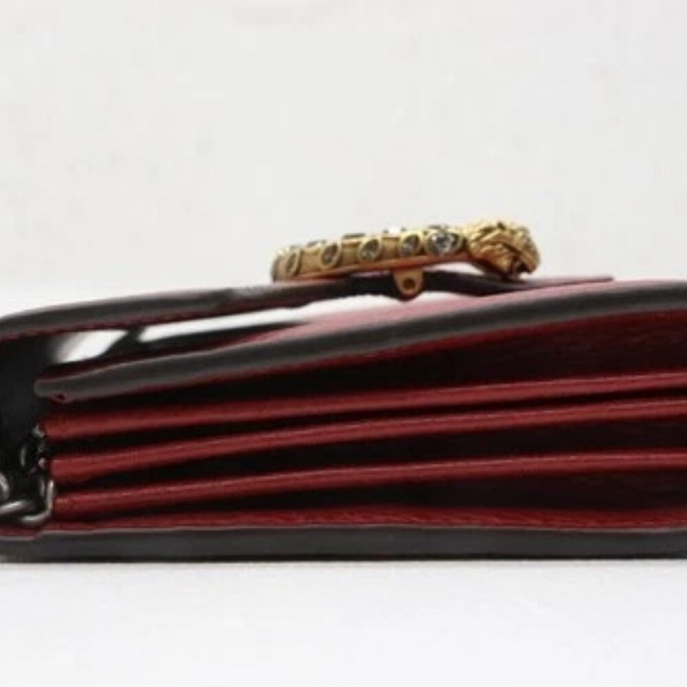 GUCCI Dionysus Mini Red Clutch 401231 496334 w/ Silver Chain Strap - Picture 8 of 15